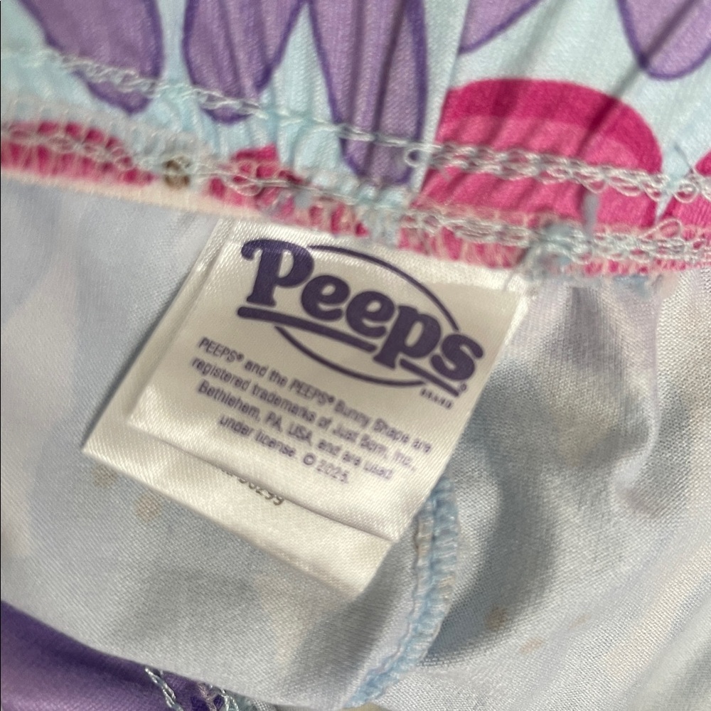PEEPS Bunny Lounge Pants Size Small Medium Elastic Waist Drawstring Easter - Picture 2 of 5